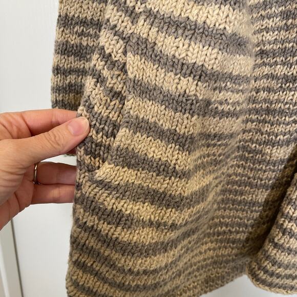 Wol Hide Loose Cardigan in 100% Organic Cotton Smoky Quartz Gray Beige S / M - Picture 5 of 10